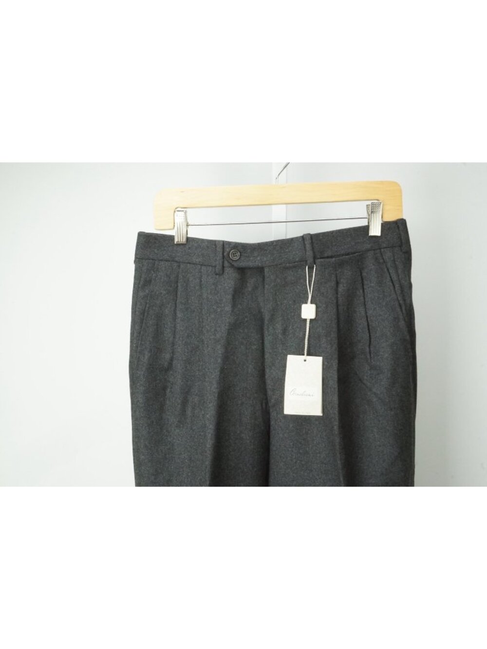 Corneliani Dark Gray Flannel 100% Wool Dress Pants Sz 46R EU BRAND NEW